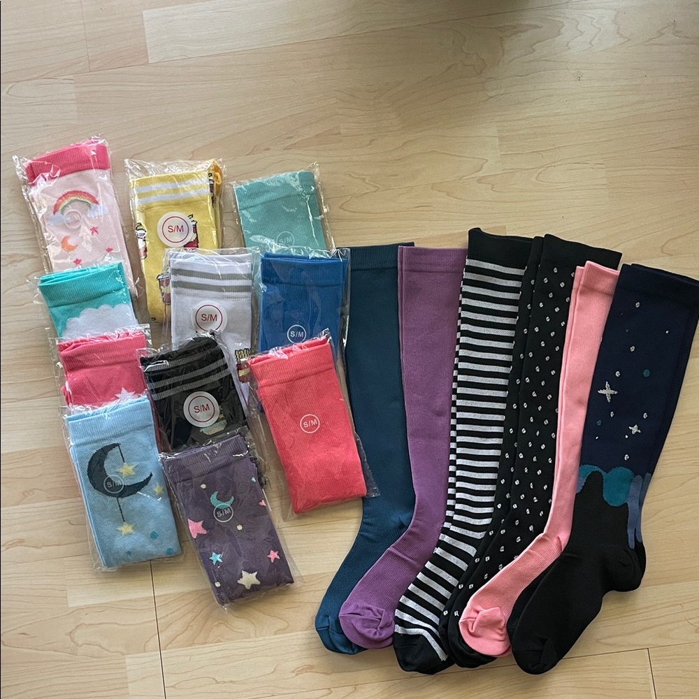 Colorful Knee-High Socks Collection